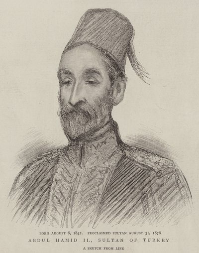 Abdul Hamid II, sułtan Turcji (rycina) autorstwa English School