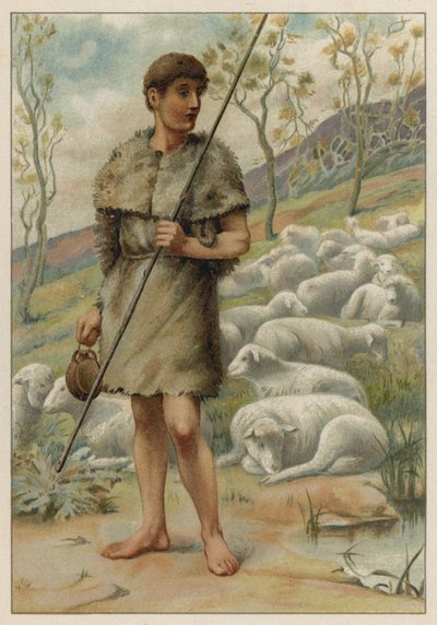 Abel i jego owce (chromolit) autorstwa English School