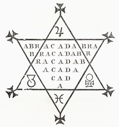 Abracadabra, z The Ingoldsby Legends lub Mirth and Marvels, autorstwa Thomasa Ingoldsby, opublikowane w 1865 autorstwa English School