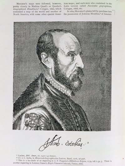 Abraham Ortelius (1527-98) ilustracja z tomu IV „Narrative and Critical History of America”, 1886 autorstwa English School