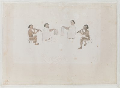 Add.15508 fol.10 Połów Aborygenów, z „Rysunków ilustrujących pierwszą wyprawę kapitana Cooka autorstwa English School
