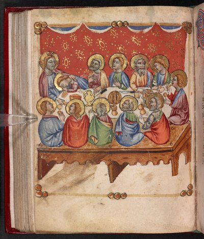 Dodać. 17466, f.107v Ostatnia Wieczerza autorstwa English School