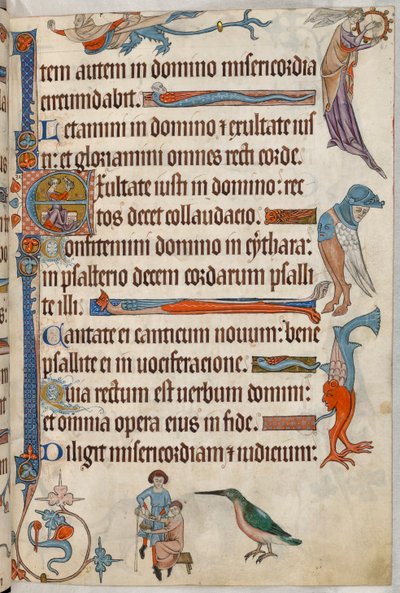 Dodać. 42130, f.61, Doktor wykrwawiający pacjenta, z „Psałterza Luttrella”, c.1325-35 (welum) autorstwa English School