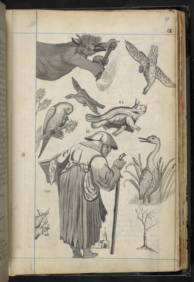 Dodaj MS 32496 f.49r Ilustracja z „Dyskursu o czarach, tak jak to miało miejsce w rodzinie pana Edwarda Fairfaxa z Fuystone” (grawerowanie) autorstwa English School