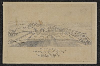 Dodaj MS 78610G Wotton w Surrey: The House of Geo. Evelyn Esq autorstwa English School