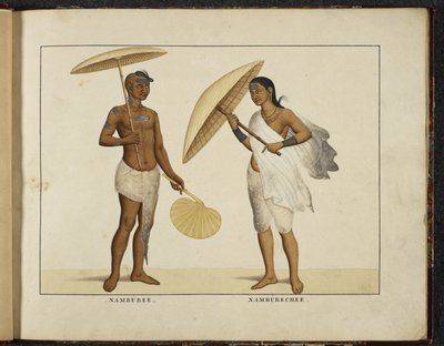 Add Or 1335 Dwóch braminów Kerala, ok. 1828 (ręcznie kolorowana lito) autorstwa English School