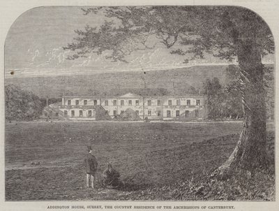 Addington House, Surrey, wiejska rezydencja arcybiskupów Canterbury (grafika) autorstwa English School