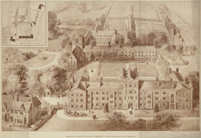 Dodatki do Jesus College, Cambridge (grawerowanie) autorstwa English School