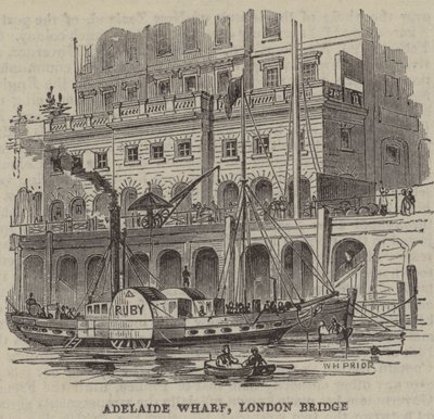 Adelaide Wharf, London Bridge autorstwa English School
