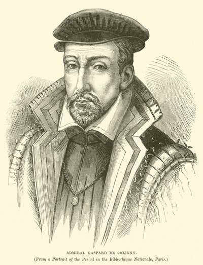Admirał Gaspard de Coligny (grafika) autorstwa English School