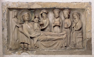 Adoracja Trzech Króli, ok. 1350 (alabaster) autorstwa English School