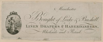 Ogłoszenie kupna firmy Locke & Bushell, Manchester autorstwa English School