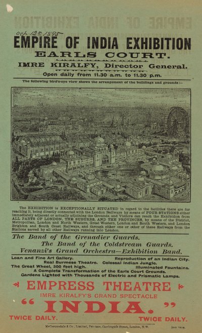 Reklama wystawy Empire of India, Earls Court autorstwa English School