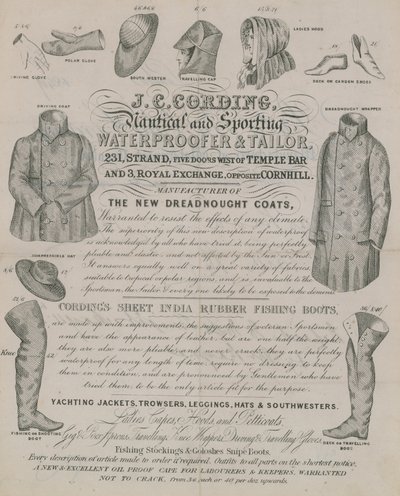 Reklama J C Cording, Waterproofer i Tailor autorstwa English School