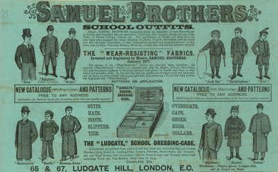 Reklama dla Samuel Brothers, Ludgate Hill, Londyn autorstwa English School