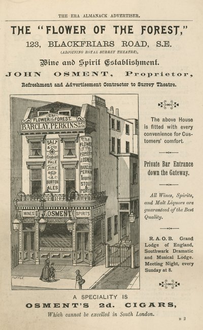 Reklama Kwiatu Lasu, 123 Blackfriars Road, Londyn autorstwa English School