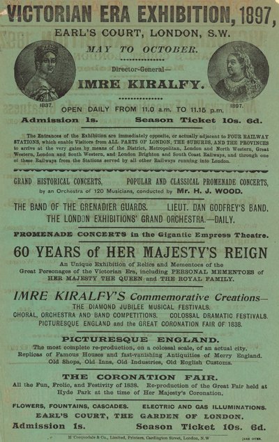 Ogłoszenie wystawy epoki wiktoriańskiej, 1897, w Earls Court autorstwa English School