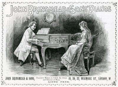 Reklama, John Brinsmead and Sons Pianos , Ilustracja do grafiki, 4 lipca 1891 (grafika) autorstwa English School