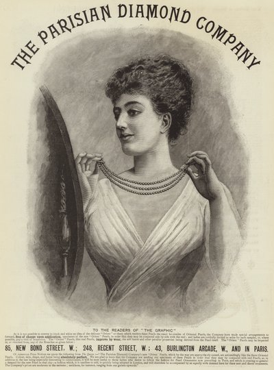 Reklama, The Parisian Diamond Company (grafika) autorstwa English School