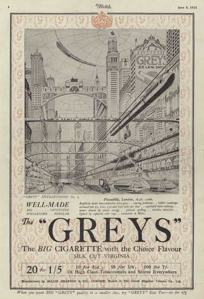 Reklama papierosów Grays autorstwa English School