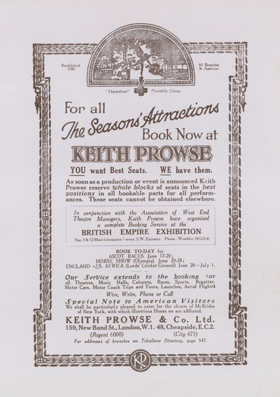 Reklama dla Keitha Prowse autorstwa English School