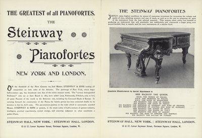 Reklama pianin Steinway autorstwa English School