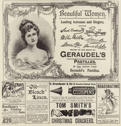Rozprzestrzeniła się reklama z The Graphic Christmas Numer 1896 autorstwa English School