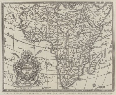 Afryka przed Stanleyem, mapa kontynentu sprzed prawie trzystu lat (rycina) autorstwa English School