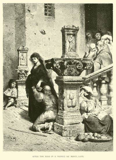 Po mszy św. w S Trinita de Monti w Rzymie autorstwa English School
