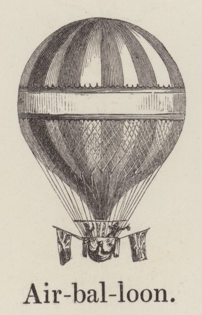 Balon powietrzny (grawerowanie) autorstwa English School