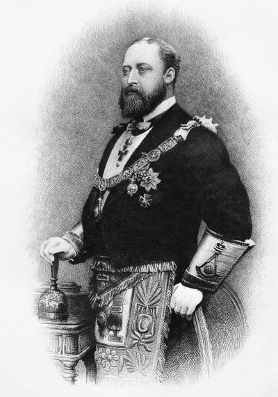 Albert Edward, książę Walii, z „Historii masonerii, tom I”, wydanej przez Thomasa C. Jacka, Londyn, 1883 autorstwa English School