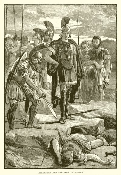 Aleksander i ciało Dariusza autorstwa English School