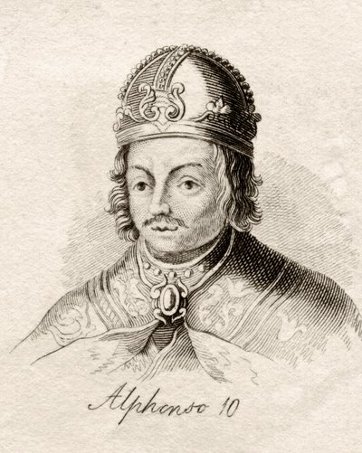 Alfonso X z Kastylii, ze „Słownika historycznego Krabba”, opublikowanego w 1825 r. autorstwa English School