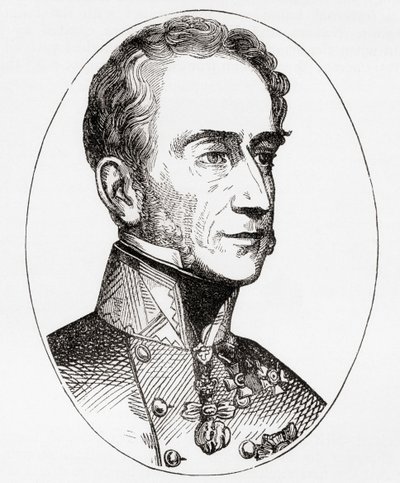 Alfred Candidus Ferdinand, książę Windisch-Gratz, feldmarszałek w armii austriackiej, z ilustrowanej historii świata Warda i Locka, wyd. ok. 1882 r. autorstwa English School