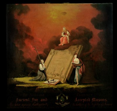 Grupa alegoryczna z symboliką masońską, 1810 autorstwa English School