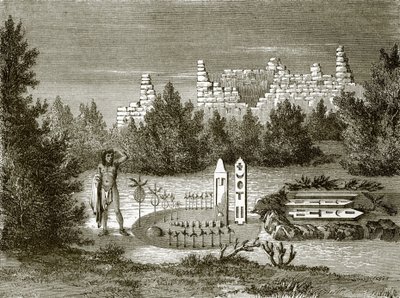 Ołtarz i ruiny w Zuni autorstwa English School