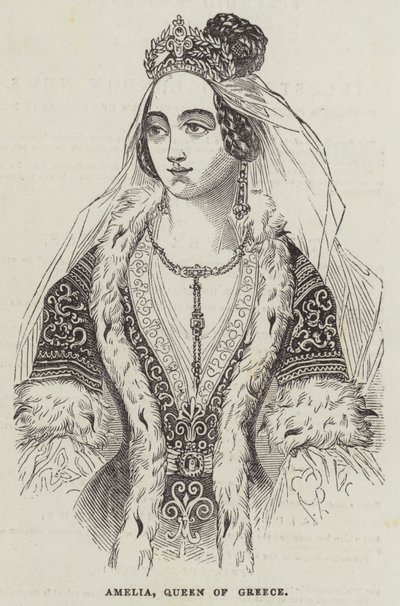 Amelia, królowa Grecji (rycina) autorstwa English School