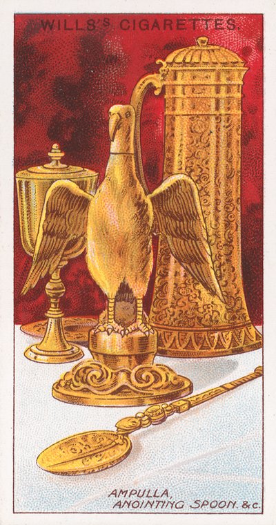 Ampulle, Salbungslöffel und C von English School