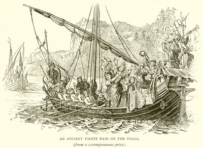 Starożytny nalot piratów na Wołgę autorstwa English School