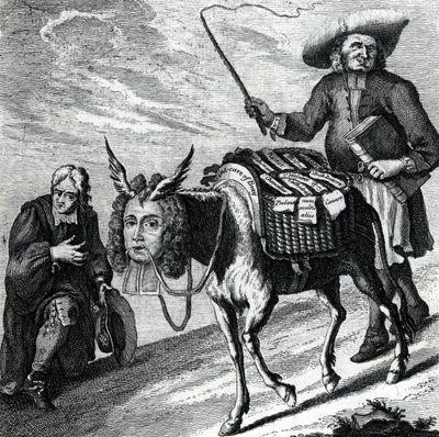Osioł załadowany preferencjami kościelnymi, 1737 autorstwa English School
