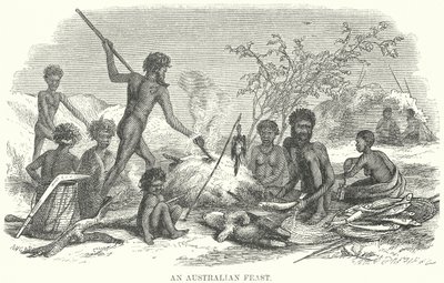 Australijska uczta (grawerunek) autorstwa English School