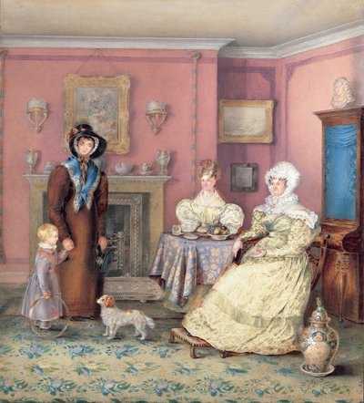 Angielski salon Wilhelma IV późnym latem, ok. 1830 (wc na papierze) autorstwa English School