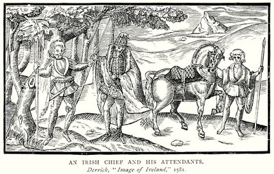 Irlandzki wódz i jego towarzysze (rycina) autorstwa English School