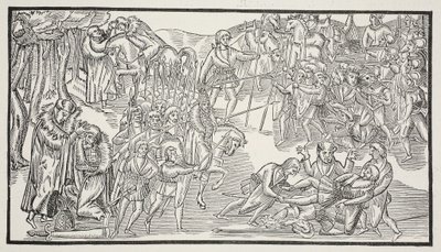 Ostatnia walka irlandzkich wodzów, 1581 (zdjęcie w sepii) autorstwa English School