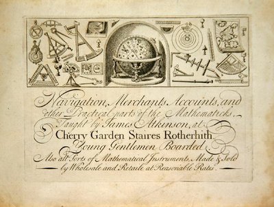 Wczesna londyńska karta handlowa, c.1720 (lito) autorstwa English School