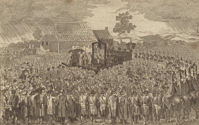 Dokładny widok egzekucji Lorda Ferrersa autorstwa English School