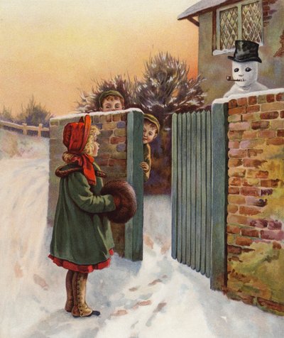 Zastraszający bałwan (kolorowa litografia) autorstwa English School