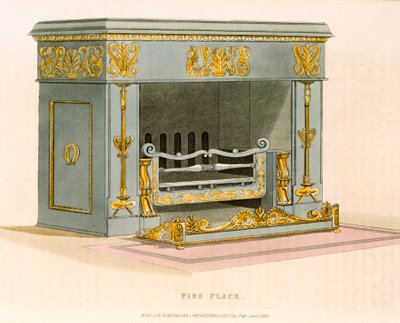 Ozdobny piec powietrzny z Repozytorium Sztuki Ackermanns II, wrzesień 1825, grawer autorstwa English School