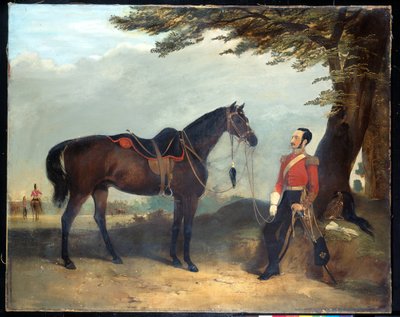 Niezidentyfikowany oficer 3. Pułku Gwardii Dragonów, ok. 1850 autorstwa English School