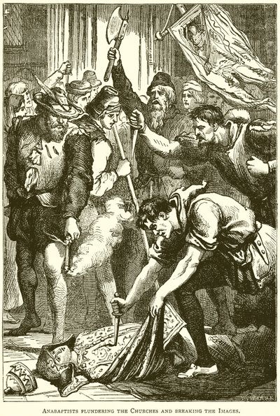 Anabaptyści plądrują kościoły i niszczą obrazy autorstwa English School